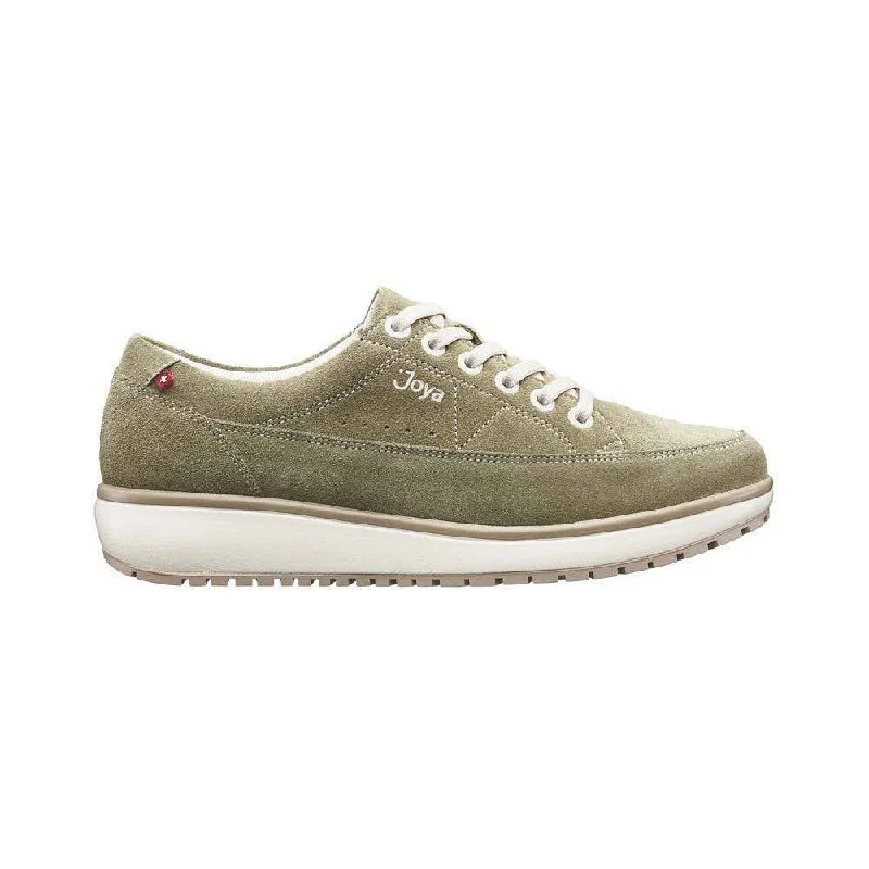 Joya Vancouver Light Green Ladies Light Green Leather & Textile Arch Support Lace Up Trainers