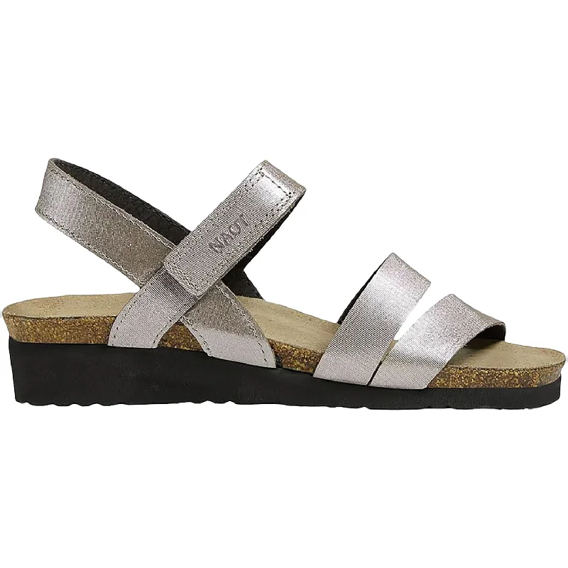 Sandals for summer tasks-Women's Naot Kayla Silver Threads Leather