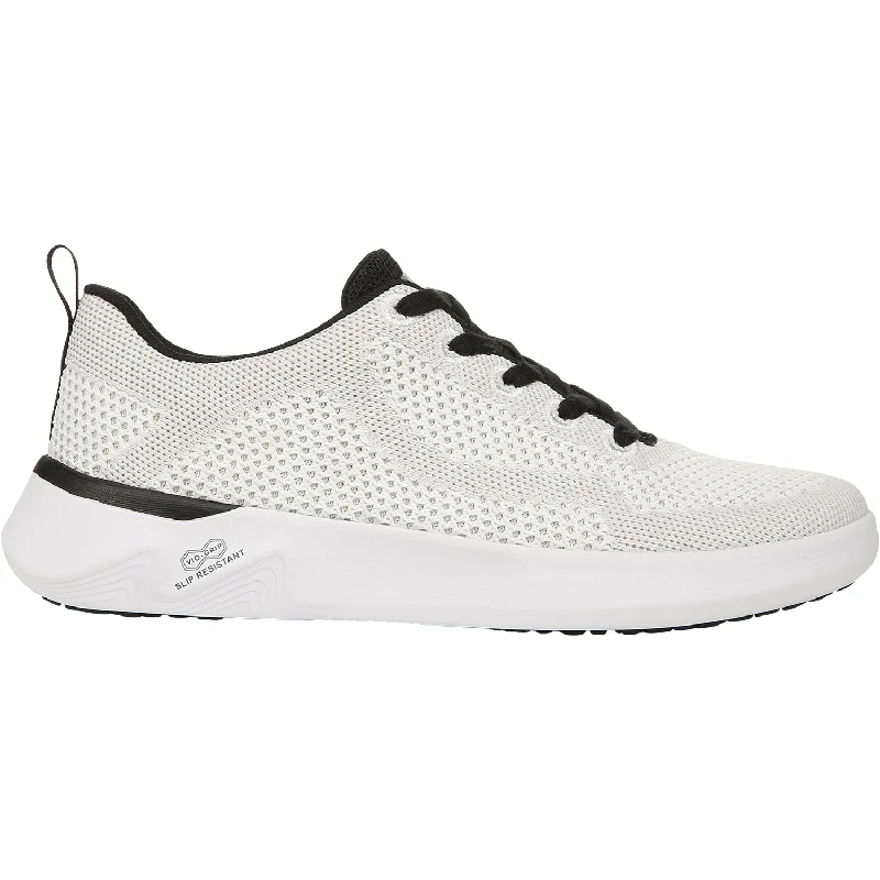 Athletic shoes with edgy vibes-Women's Vionic Arrival Slip Resistant White/Black Knit Fabric