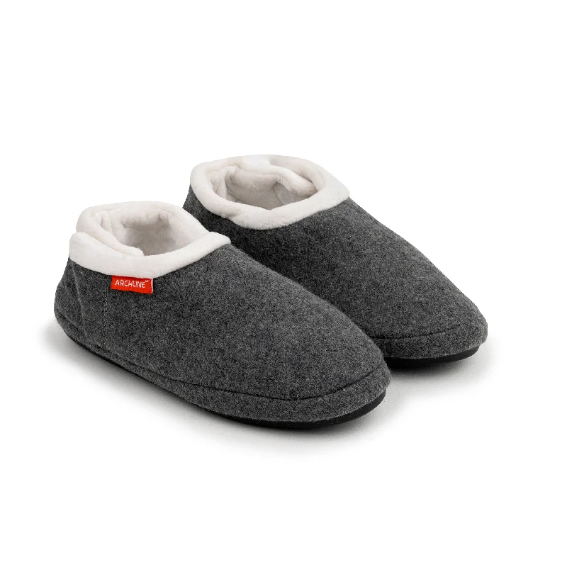 Slippers with fashion flairArchline Orthotic Slippers Closed – Grey Marl