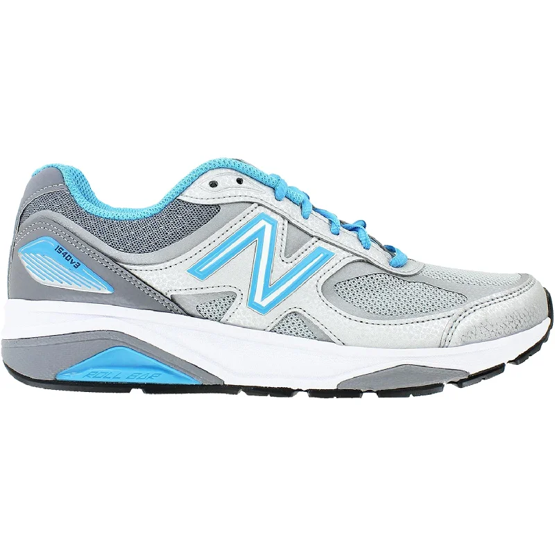 Athletic shoes for damp conditions-Women's New Balance W1540SP3 Running Shoes Silver with Polaris Synthetic/Mesh