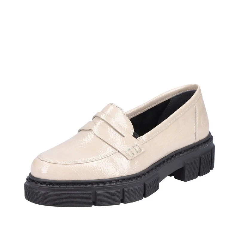 Rieker M3862-61 Ladies Cream Slip On Shoes