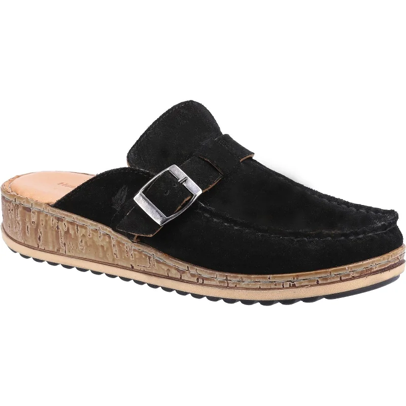 Hush Puppies Sorcha Ladies Black Leather Slip On Mules