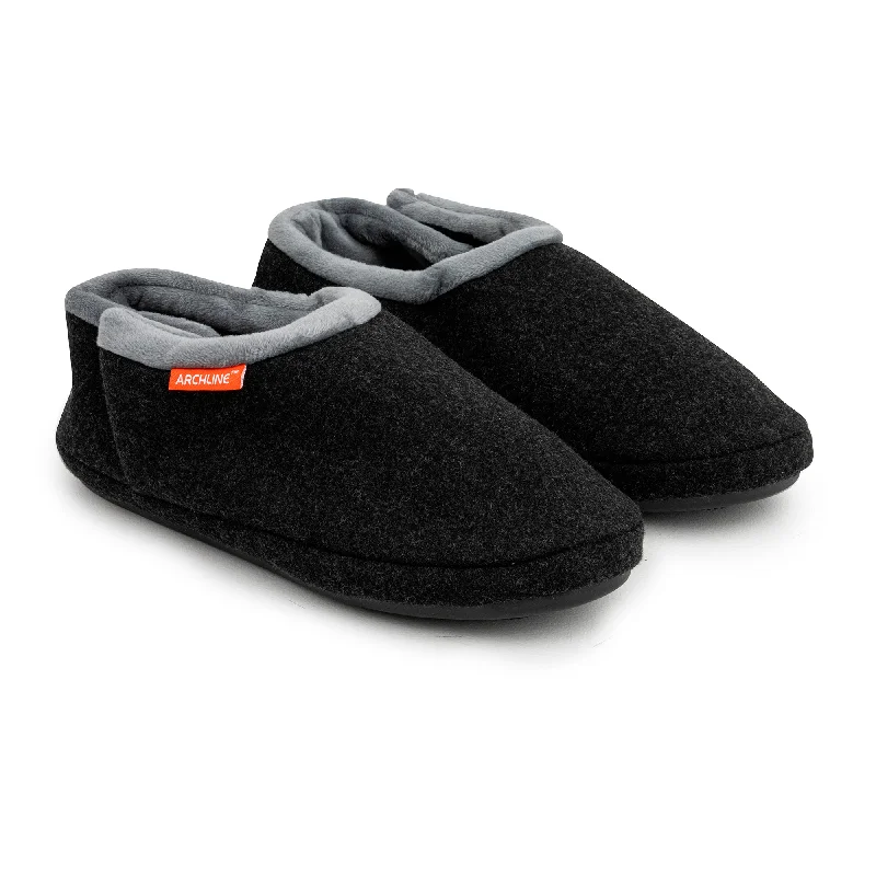 Slippers for stylish restArchline Orthotic Slippers Closed – Charcoal Marl