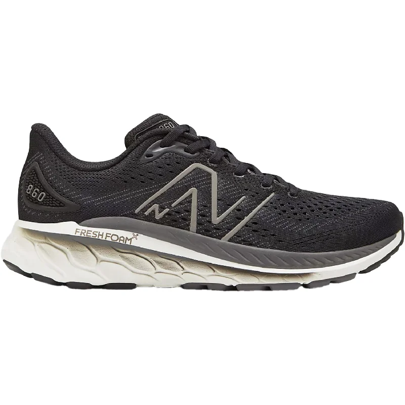 Athletic shoes with glossy midsoles-Men's New Balance M860K13 Fresh Foam X Black/White/Magnet Mesh