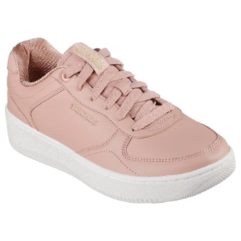 Skechers 185160 Sport Court 2.0 - Co Ladies Tan Leather Lace Up Trainers