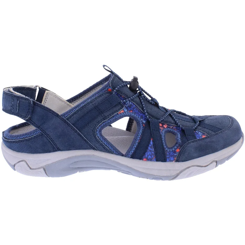 Free Spirit 41121 Bryn Ladies Navy Leather Arch Support Touch Fastening Shoes