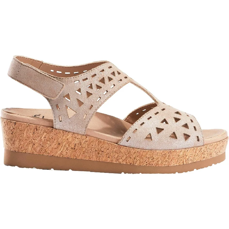 Sandals for outdoor fun-Women's Earth Rosa Blush Metallic Distressed Kid Suede