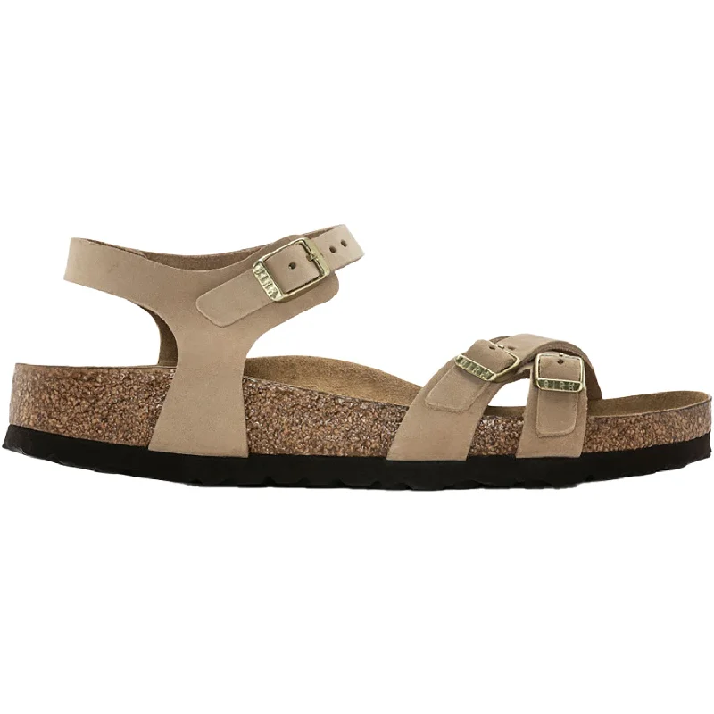 Sandals for tall ladies-Women's Birkenstock Kumba SFB Sandcastle Nubuck