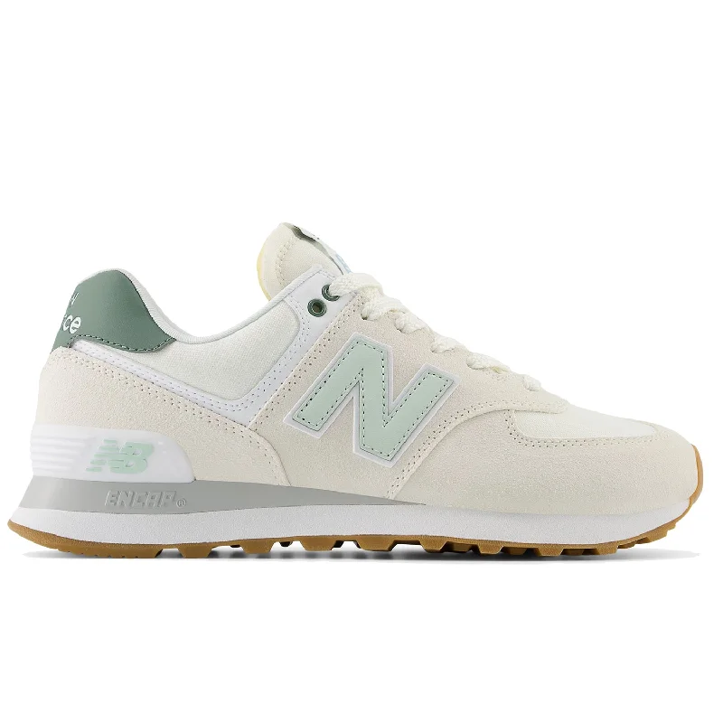 Athletic shoes with cool heels-Women's New Balance WL574CGR Sea Salt/New Spruce