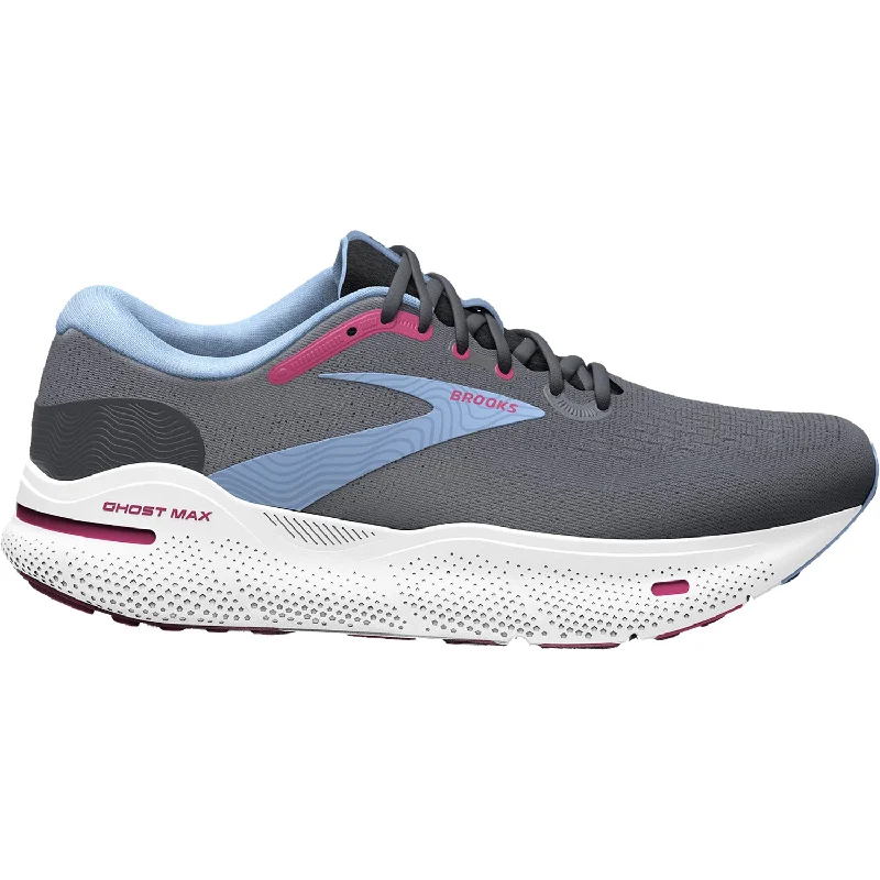 Athletic shoes for dawn jogs-Women's Brooks Ghost Max Ebony/Open Air/Lilac Rose