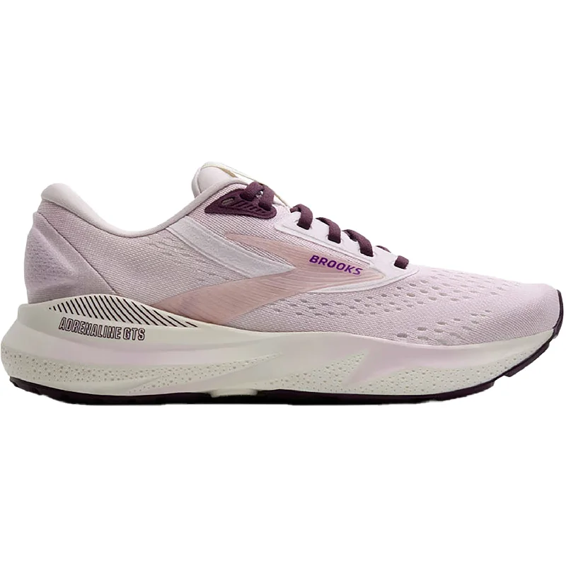 Athletic shoes for humid days-Women's Brooks Adrenaline GTS 24 Orchid/Coconut/Purple Mesh