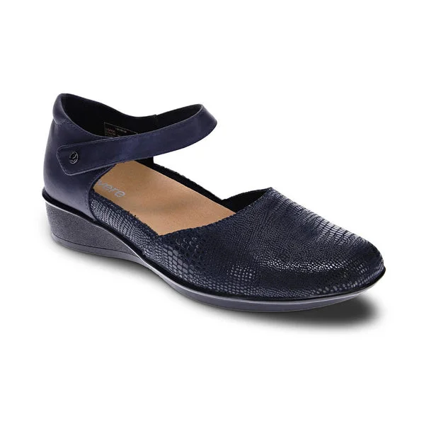 Revere Women's Osaka Mary Jane Navy Lizard