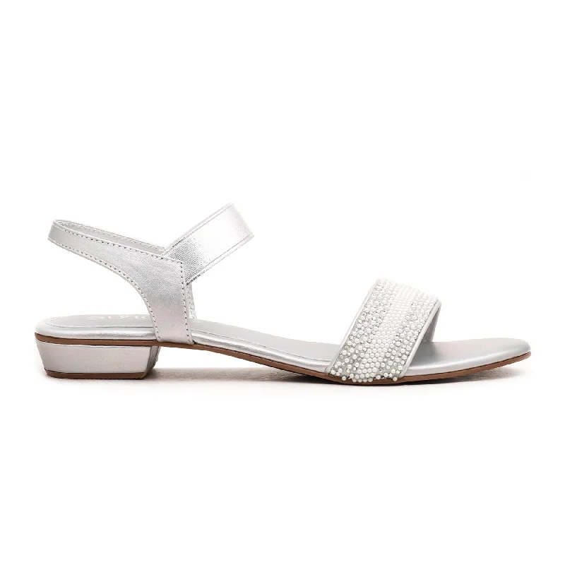 Sandals with clean design-Silver Fancy Sandal FN5795