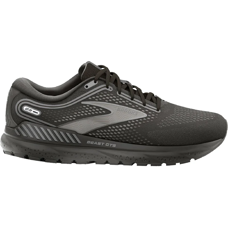 Athletic shoes for joint pain-Men's Brooks Beast GTS 23 Black/Ebony/Gunmetal Mesh