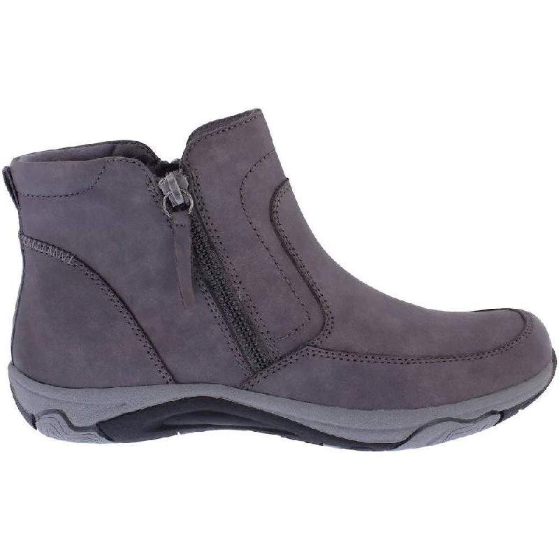 Ankle boots for rideshares-Free Spirit 41232 - Veda Ladies Grey Leather Water Resistant Twin Zip Ankle Boots