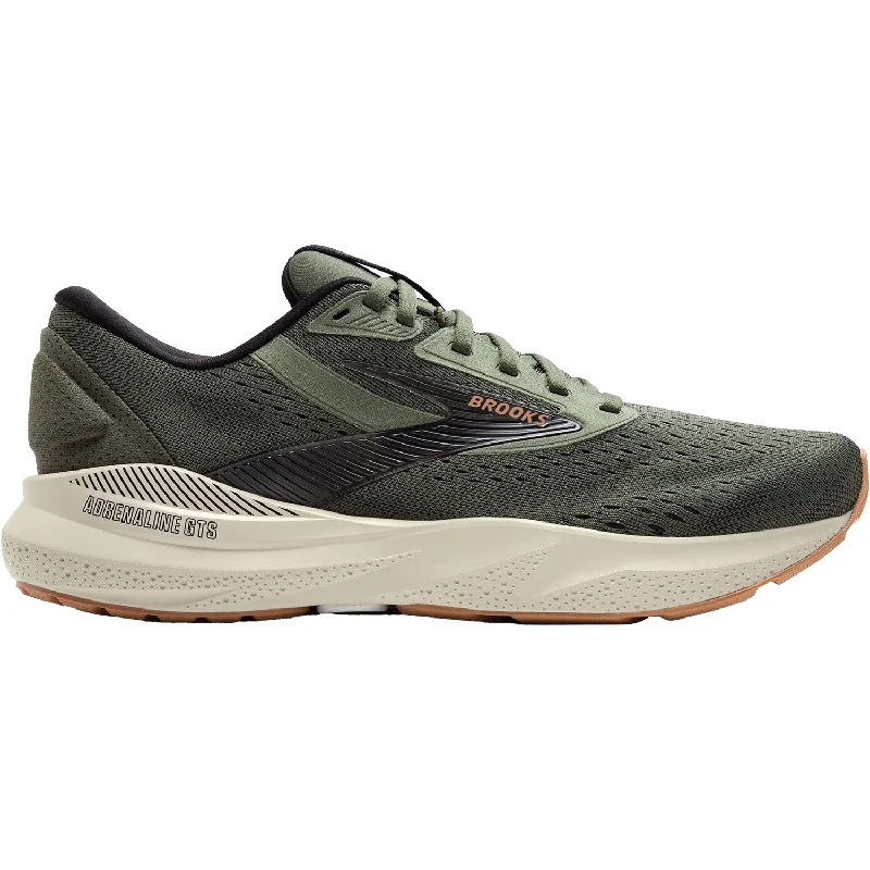 Athletic shoes with grippy heels-Men's Brooks Adrenaline GTS 24 Thyme/Black/Pelican Mesh