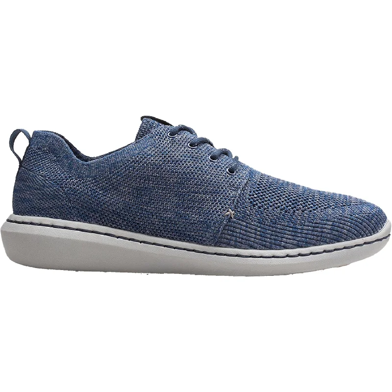 Athletic shoes for calf support-Men's Clarks Cloudsteppers Step Urban Mix Dark Blue Combi Textile