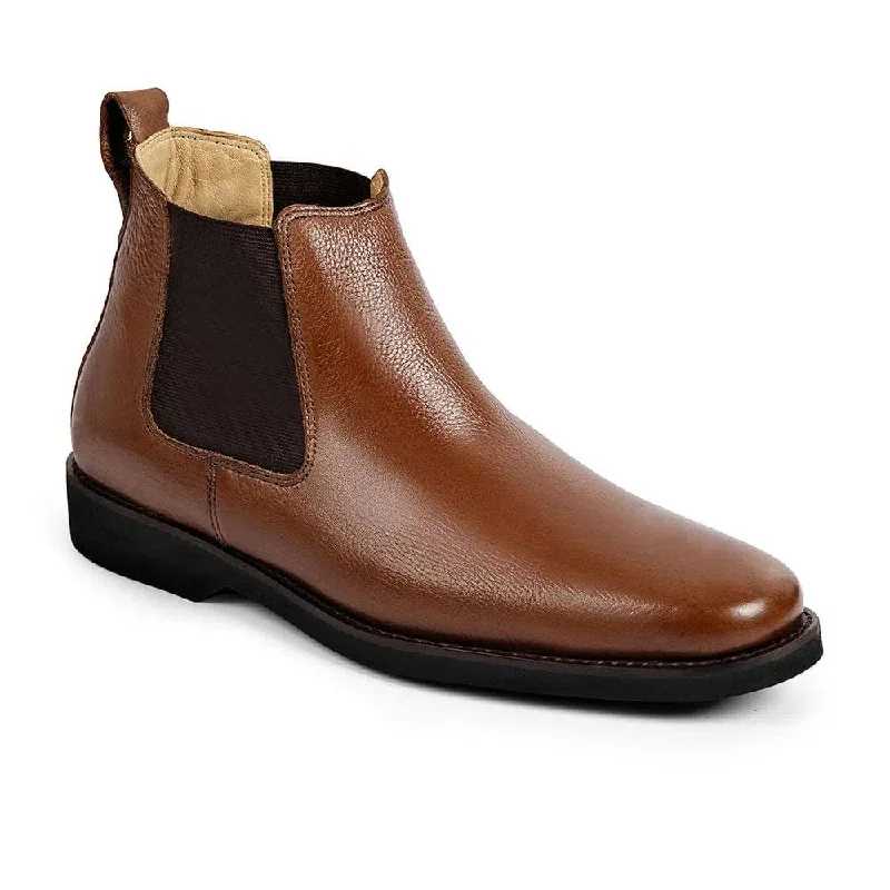 Ankle boots for parties-Anatomic Cardoso Mens Cedar Brown Leather Pull On Ankle Boots