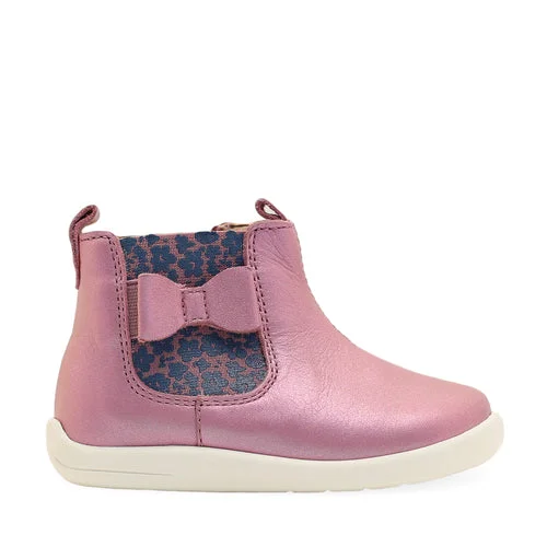 Ankle boots online store-StartRite Wonderland 0789_6 Girls Mauve Iridescent Leather Side Zip Ankle Boots