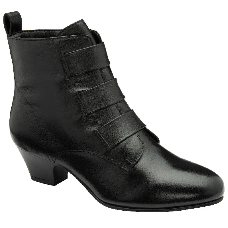 Ankle boots for pet treats-Lotus Lorissa Ladies Black Leather Side Zip Ankle Boots