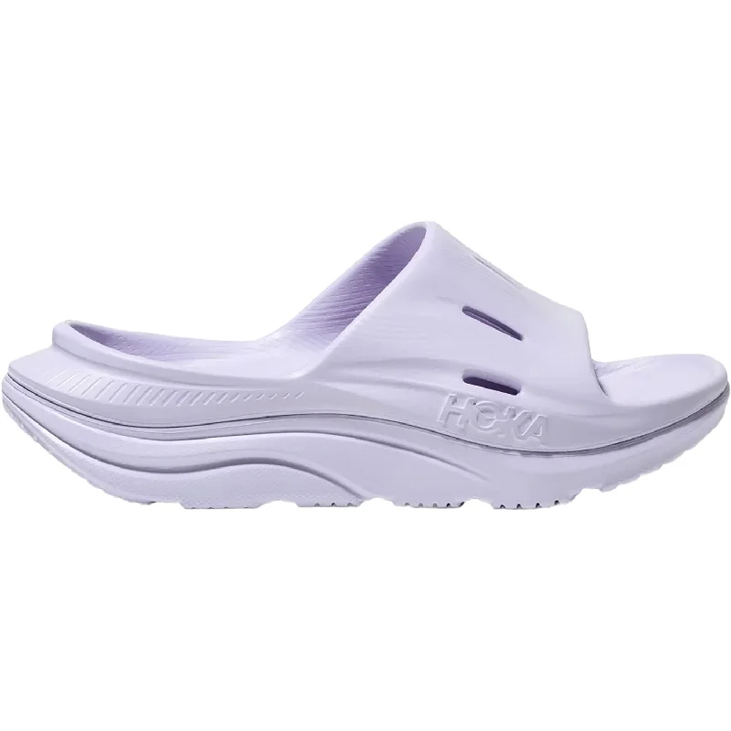 Sandals with cozy lining-Unisex Hoka Ora Recovery Slide 3 Ether/Ether EVA