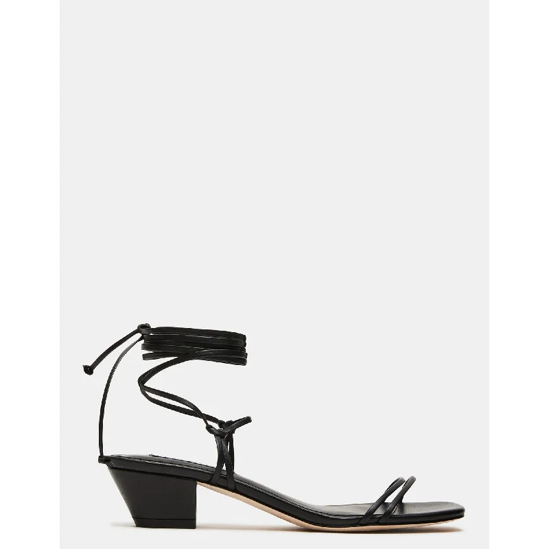 Heeled sandals for joint painCarrington Black Leather