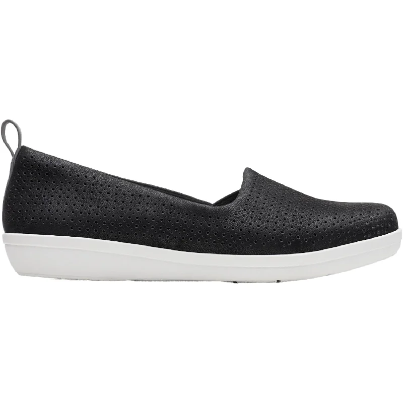 Athletic shoes for heel pain-Women's Clarks Ayla Blair Black Synthetic