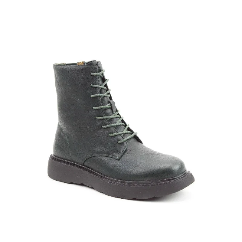 Ankle boots for pet trails-Heavenly Feet Fern Ladies Dark Ocean Navy Vegan Zip & Lace Ankle Boots