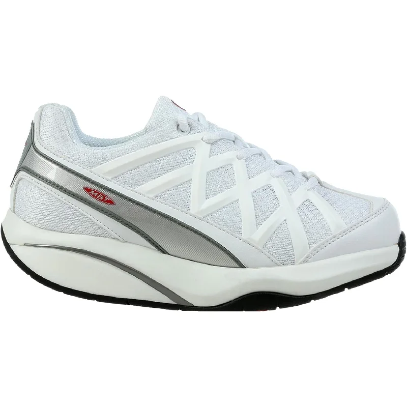 Athletic shoes for snowy trails-Men's MBT Sport 3X White Synthetic/Mesh