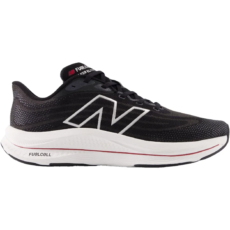 Athletic shoes with grippy midsoles-Men's New Balance MWWKELB1 Black/ Team Red/Silver Mesh