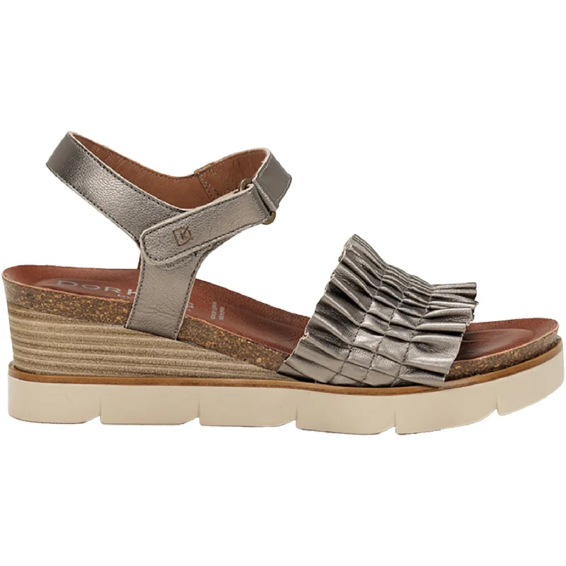 Sandals with easy fit-Women's Dorking Agnes D9054 Arreglo Metallic Leather