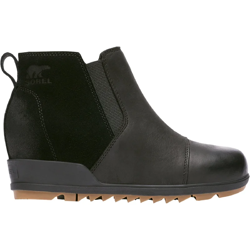 Booties with lightweight cushionWomen's Sorel Evie Pull-On Black Leather/Suede