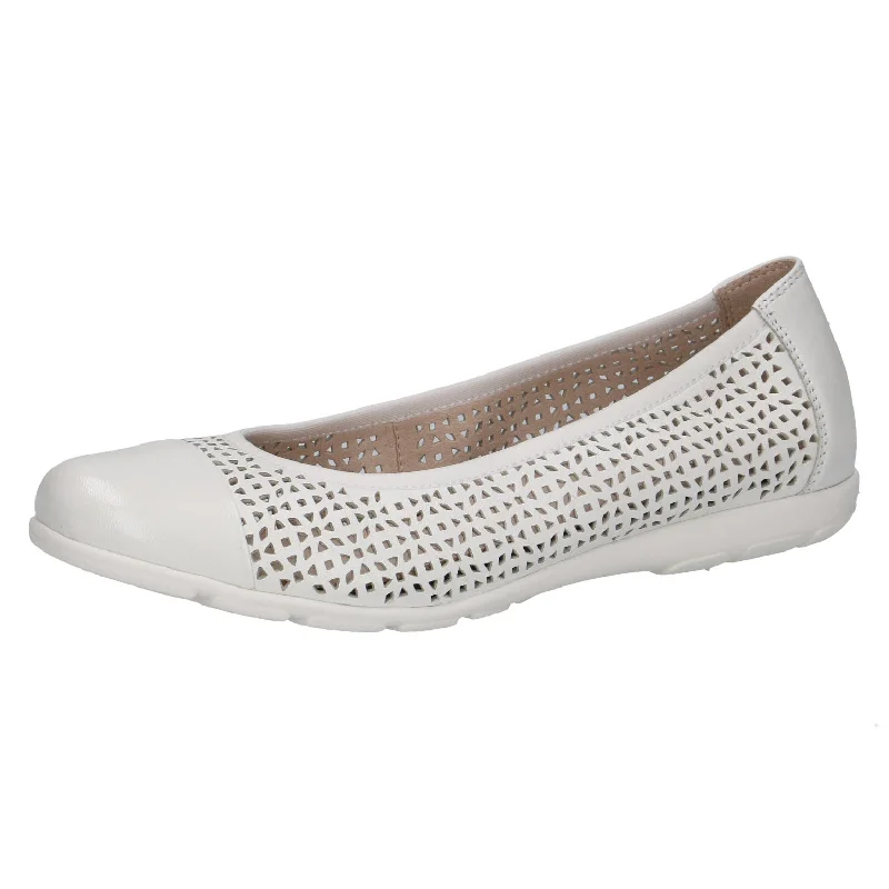 Caprice 9-22151-42 160 Ladies White Leather Slip On Shoes