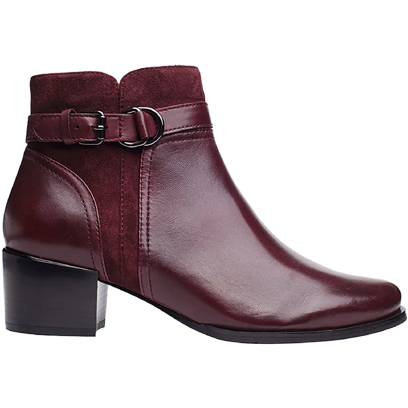 Booties with anti-slip comfortWomen's Regarde Le Ciel Jolene-23 Byron/Bordo Combo Leather