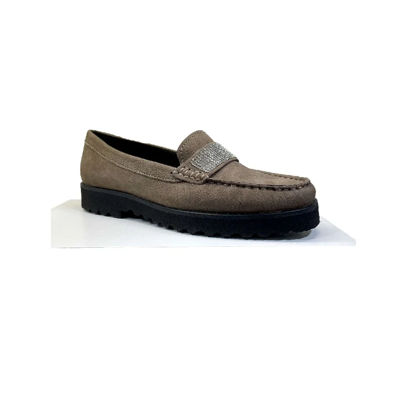 EYS Gemma Ladies Taupe Nubuck Slip On Shoes