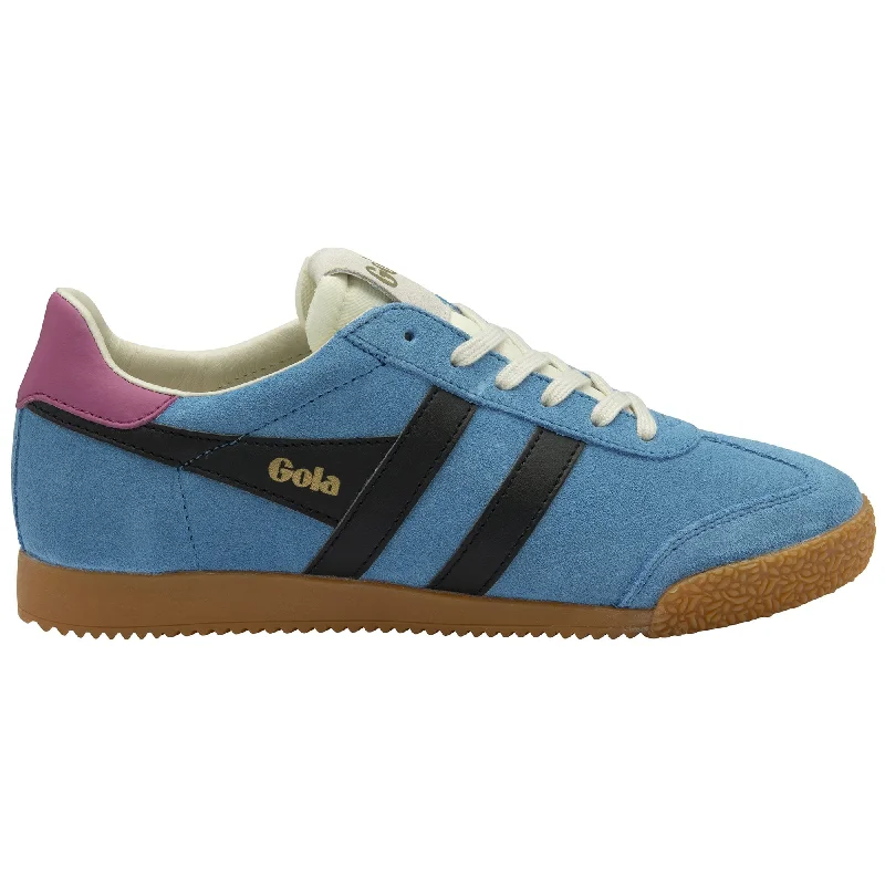 Gola Elan Ladies Santorini/Black/Fuchsia Leather Lace Up Trainers