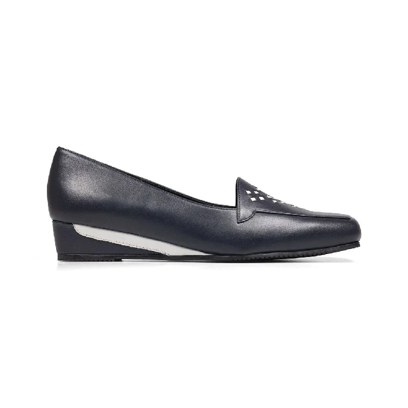 Van Dal Verona II SM 1298 4107 Ladies Midnight Navy Leather Slip On ShoesV