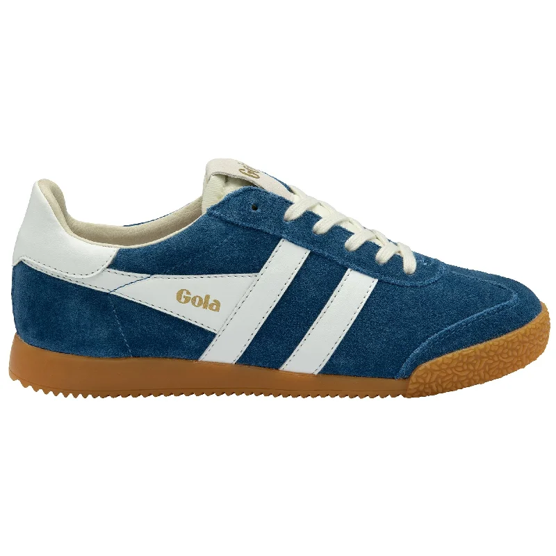 Gola Elan Ladies Marine Blue/White Leather Lace Up Trainers