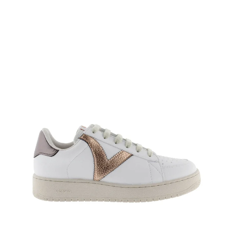 Victoria Madrid 1258202 Ladies Spanish Nude Vegan Leather Lace Up Trainers