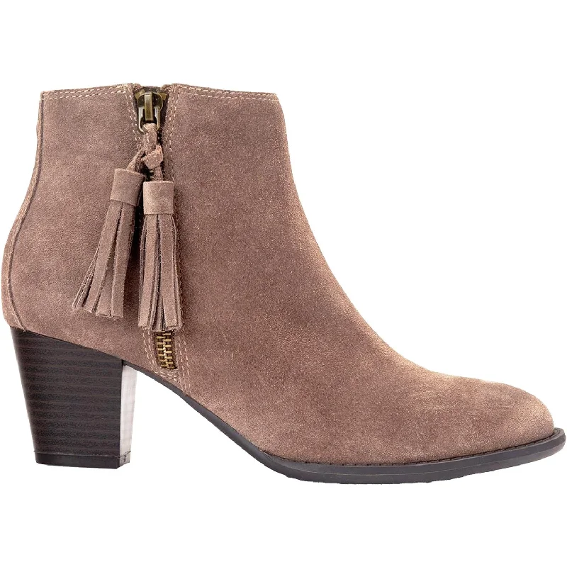 Booties with soft paddingWomen's Vionic Madeline Greige Suede