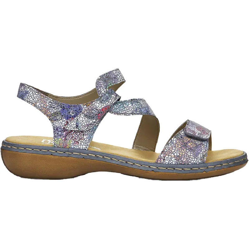 Sandals with long wear-Women's Rieker 659C7-90 Regina C7 Adria-Multi Leather