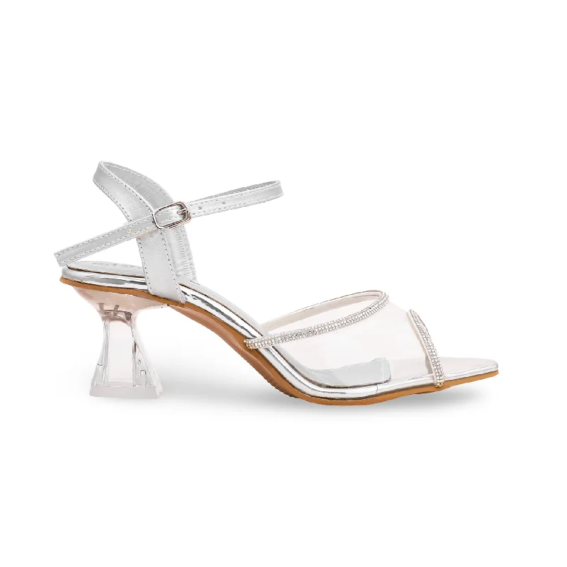 Sandals for daily vibes-Silver Fancy Sandal FN5868