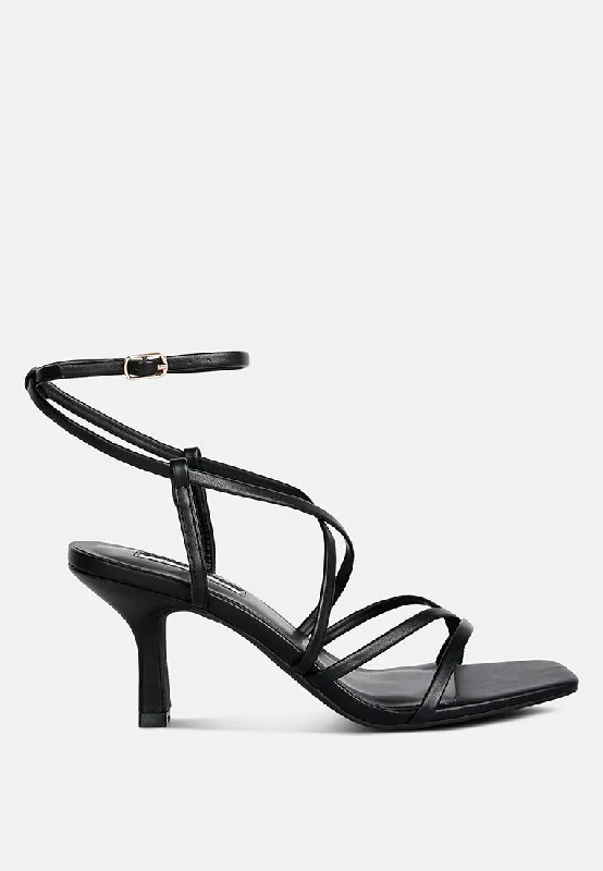 peri peri faux leather strappy heels