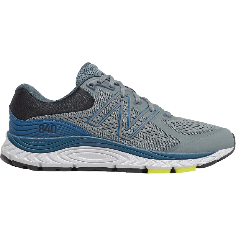 Athletic shoes with grippy heels-Men's New Balance M840LB5 Ocean Grey/Oxygen Blue Synthetic Mesh