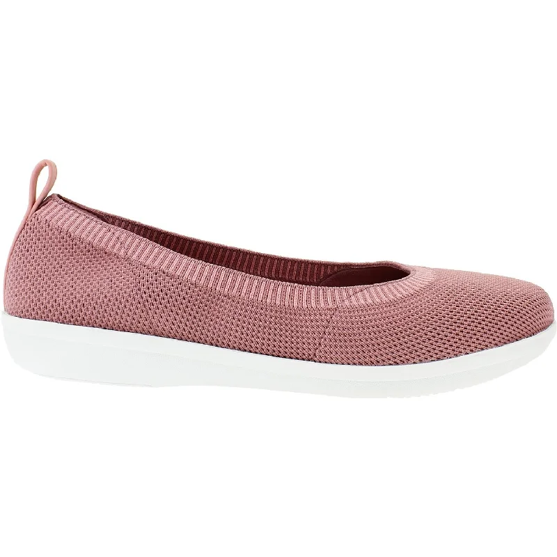 Athletic shoes for snowy runs-Women's Clarks Cloudsteppers Ayla Paige Mauve Knit Textile