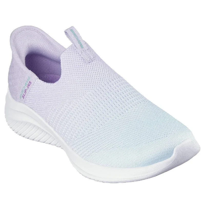 Skechers 150183 Ultra Flex 3.0 - Beauty Blend Slip Ins Ladies Lavender Turquoise Textile Vegan Slip On Trainers