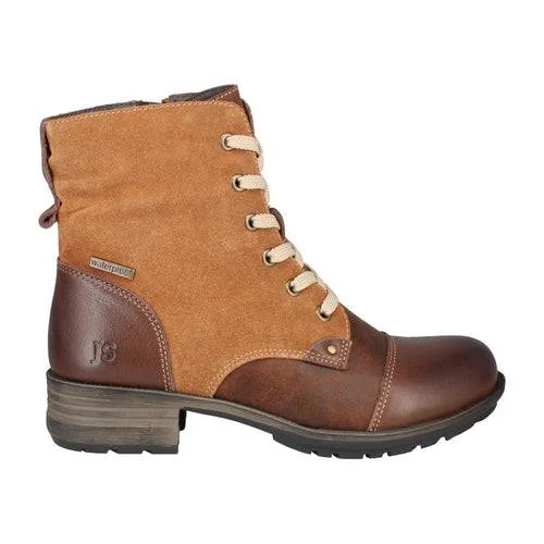 Ankle boots for craft fairs-Josef Seibel Susie 03 Ladies Camel Combi Leather Waterproof Zip & Lace Ankle Boots