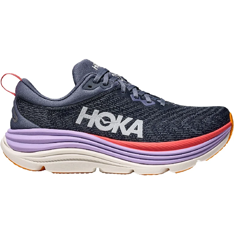 Athletic shoes for heel pain-Women's Hoka One One Gaviota 5 Anchor/Grapefruit