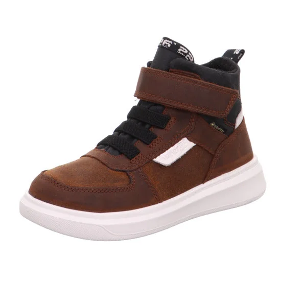 Ankle boots for cold weather-Superfit Cosmo 1-006454-3000 Boys Brown Leather Waterproof Touch Fastening Ankle Boots